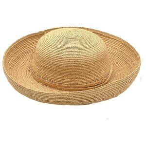 Banash of Boston Vintage Women's Natural Jute Wide Brim Adjustable Sun Hat NWOT